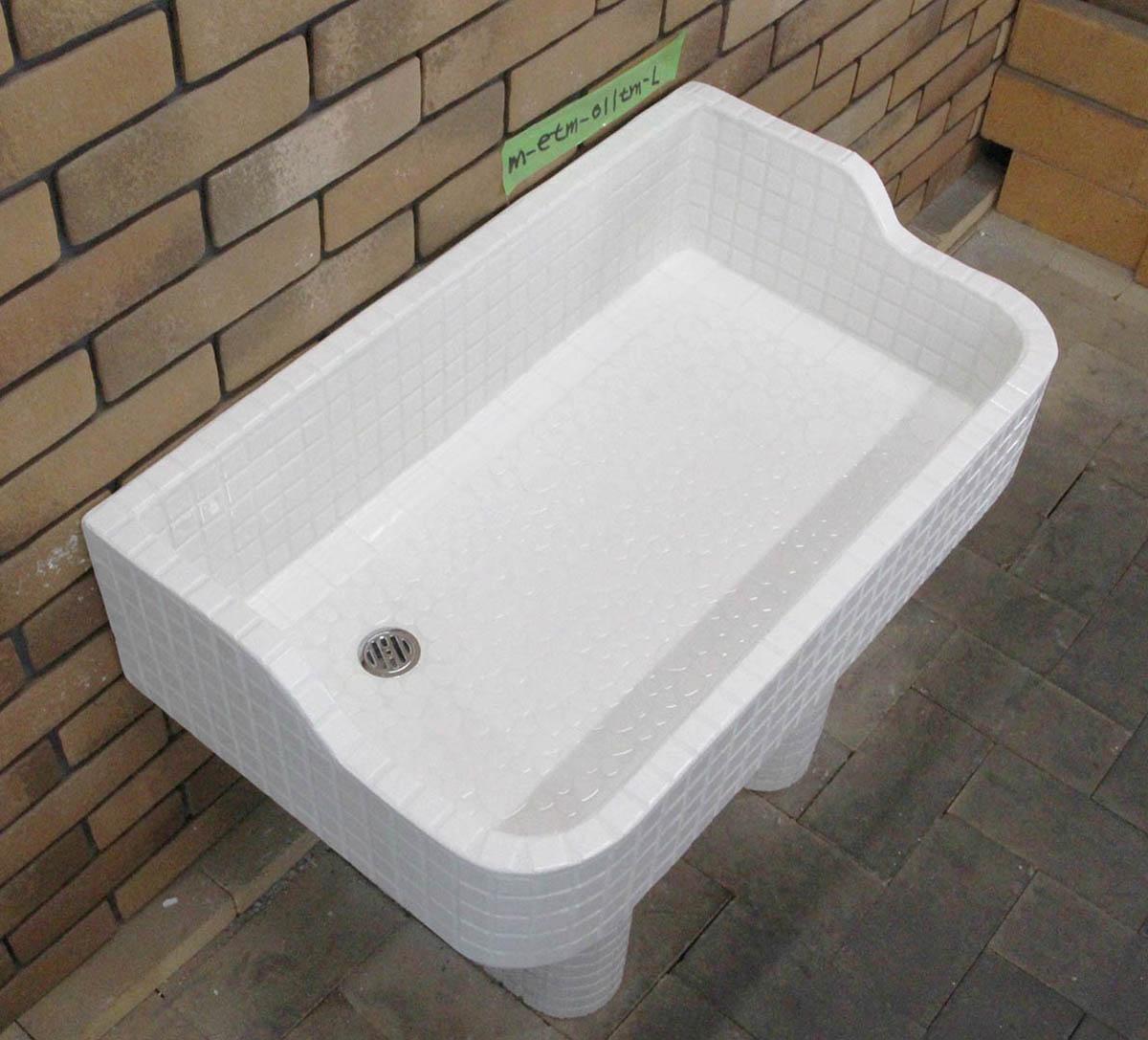 昭和レトロなタイル流し台 Ｍサイズ　レギュラーカラー左穴