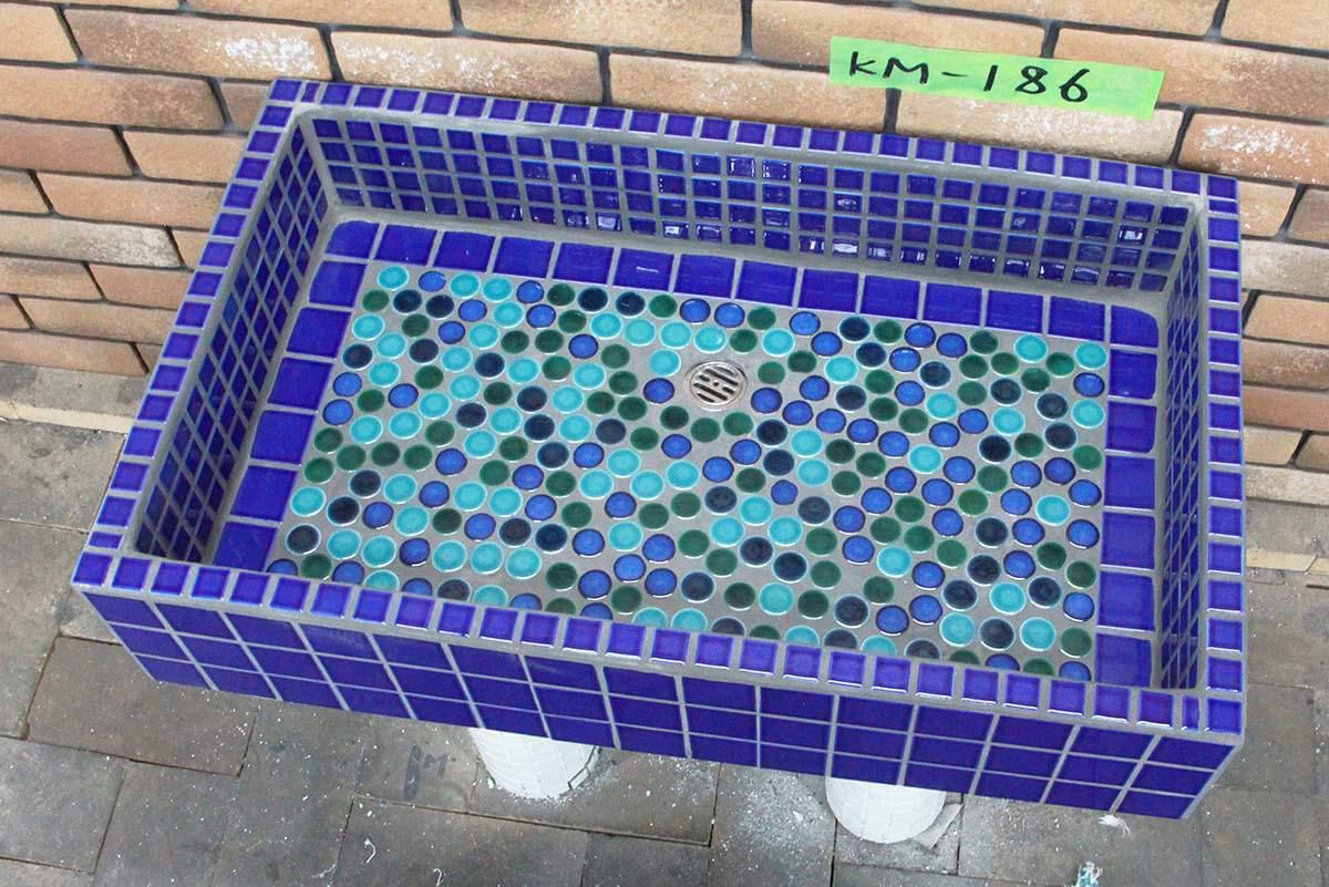 ガーデンシンク タイル 流し台 昭和レトロ モザイクタイル張り KM